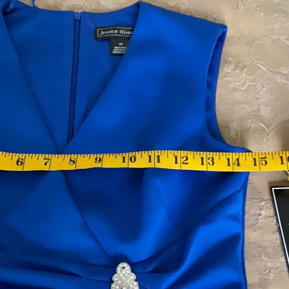 Jessica Howard Blue Ruched Wrap Maxi Dress - Picture 10 of 11